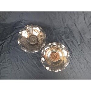 Pair Of Vintage Carnival Glass Bowls by Jeanette Glass Company Floral Patterns